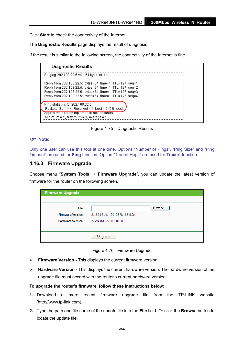3 firmware upgrade, Firmware upgrade | TP-Link TL-WR940N User Manual | Page 92 / 111