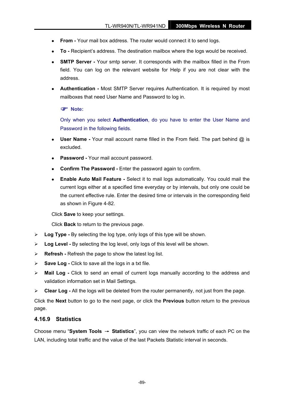 9 statistics, Statistics | TP-Link TL-WR940N User Manual | Page 97 / 111