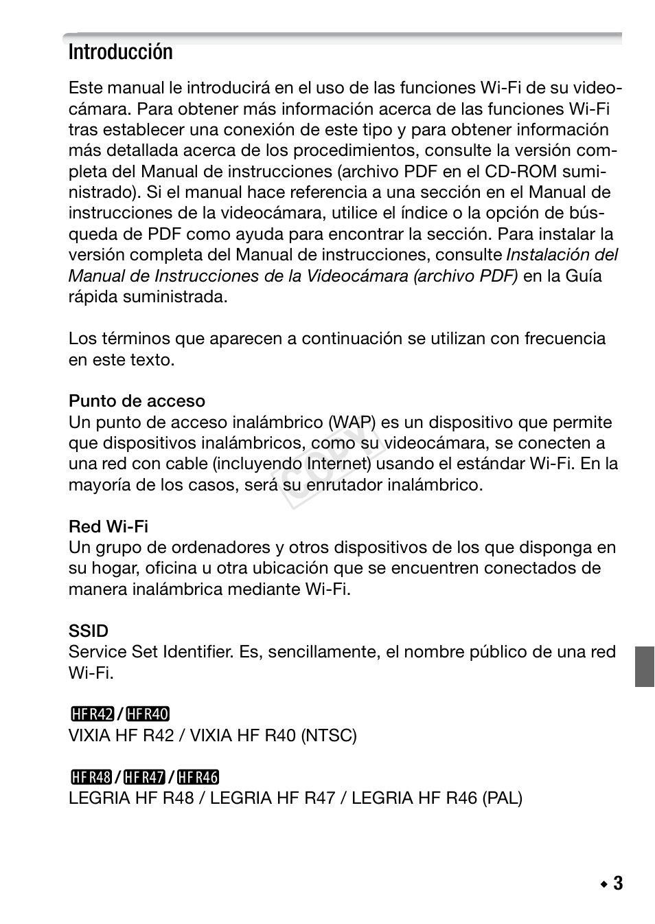 Introducción, Cop y | Canon LEGRIA HF R48 User Manual | Page 77 / 116