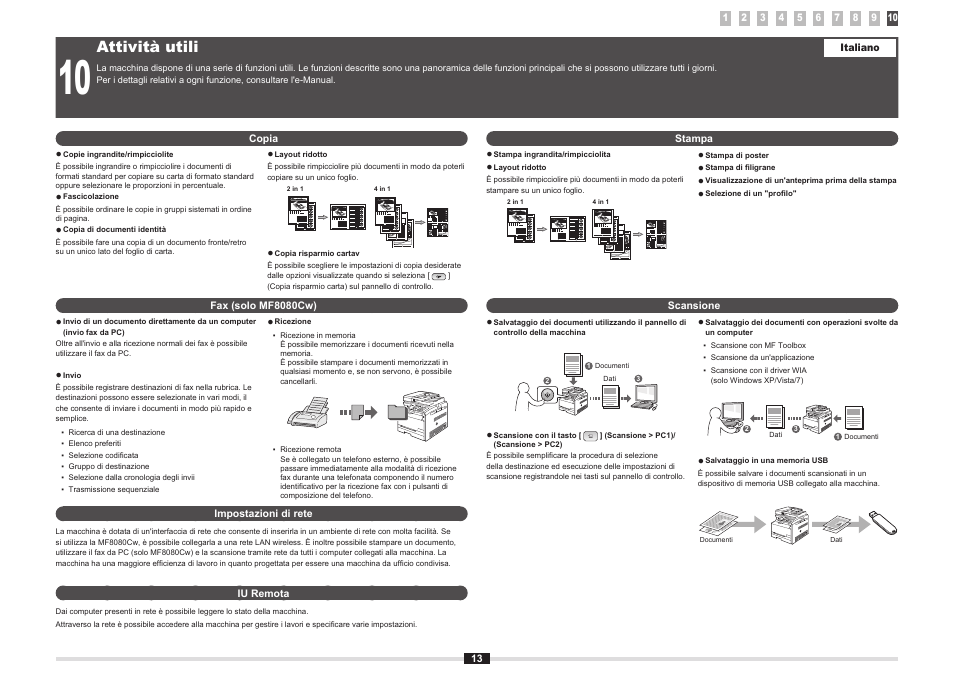 Attività utili | Canon i-SENSYS MF8080Cw User Manual | Page 20 / 276