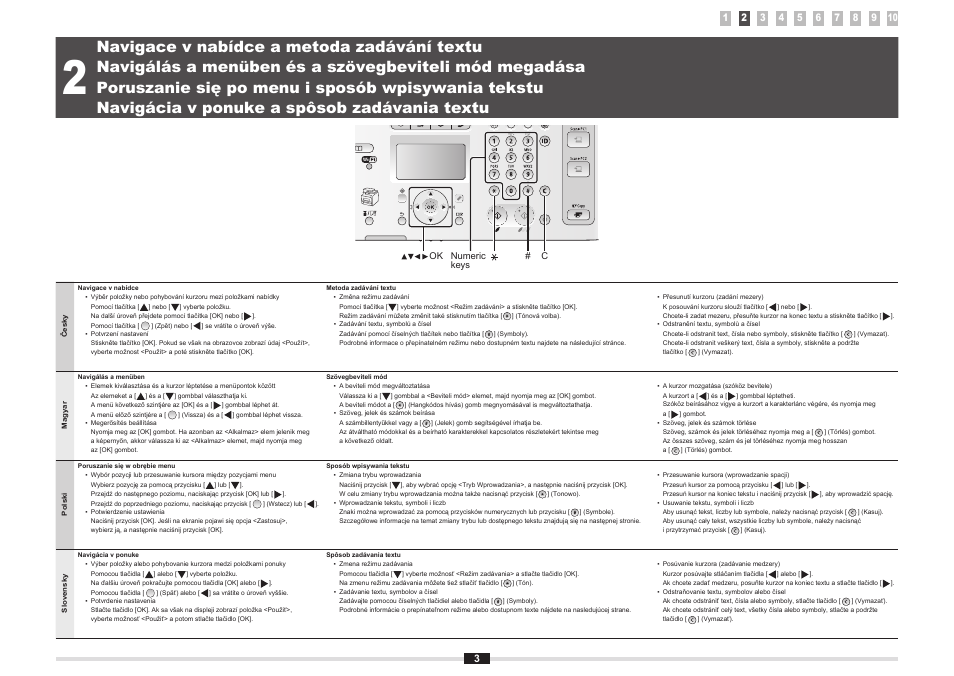 Navigace v nabídce a metoda zadávání textu, Poruszanie się po menu i sposób wpisywania tekstu, Navigácia v ponuke a spôsob zadávania textu | Canon i-SENSYS MF8080Cw User Manual | Page 24 / 276