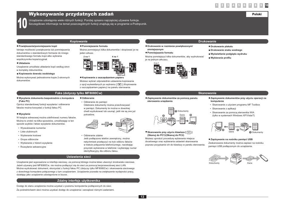 Wykonywanie przydatnych zadań | Canon i-SENSYS MF8080Cw User Manual | Page 34 / 276