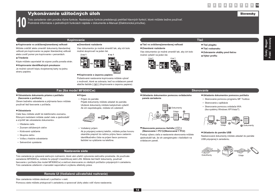 Vykonávanie užitočných úloh | Canon i-SENSYS MF8080Cw User Manual | Page 35 / 276