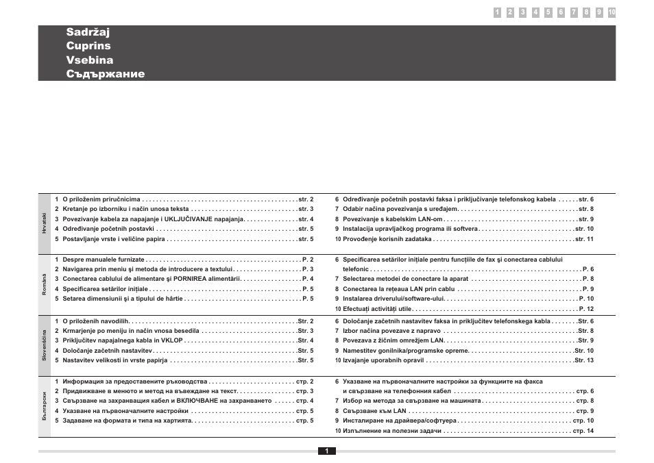 Sadržaj cuprins vsebina съдържание | Canon i-SENSYS MF8080Cw User Manual | Page 36 / 276