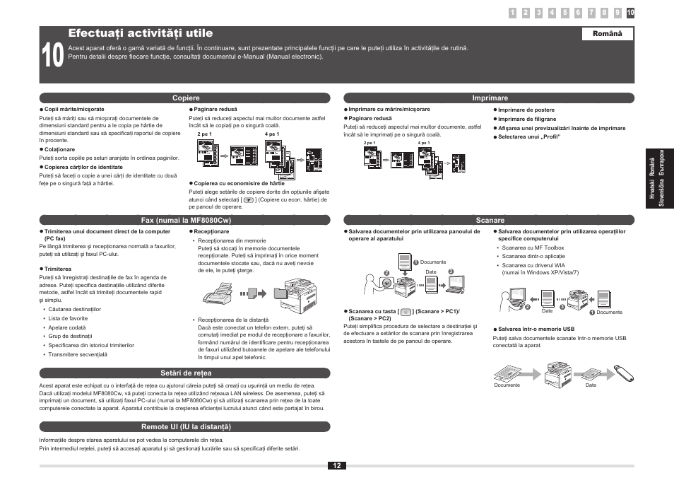 Efectuaţi activităţi utile | Canon i-SENSYS MF8080Cw User Manual | Page 47 / 276