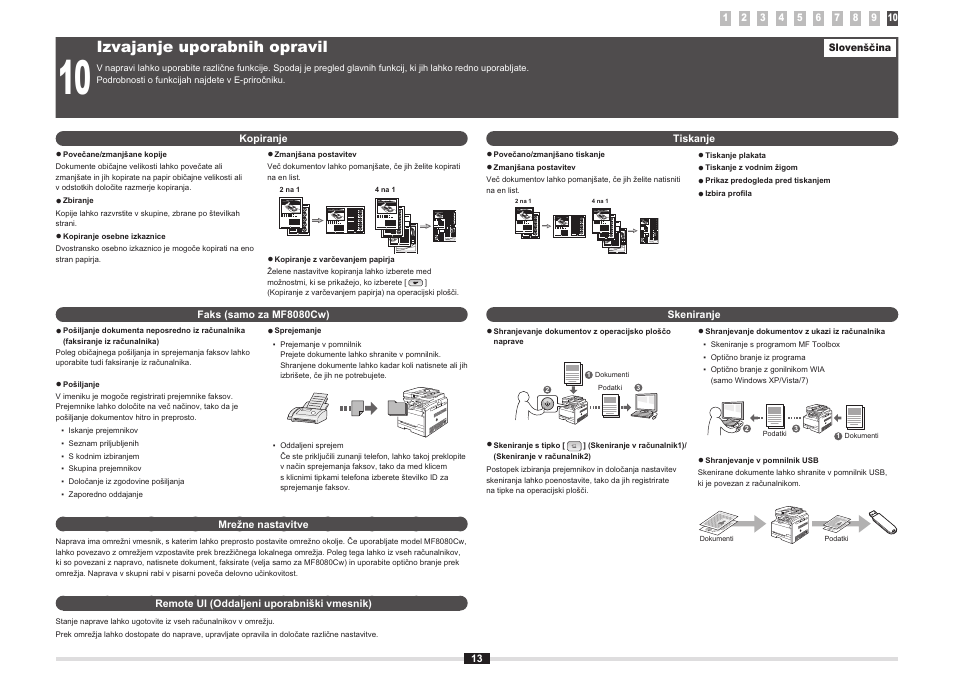 Izvajanje uporabnih opravil | Canon i-SENSYS MF8080Cw User Manual | Page 48 / 276