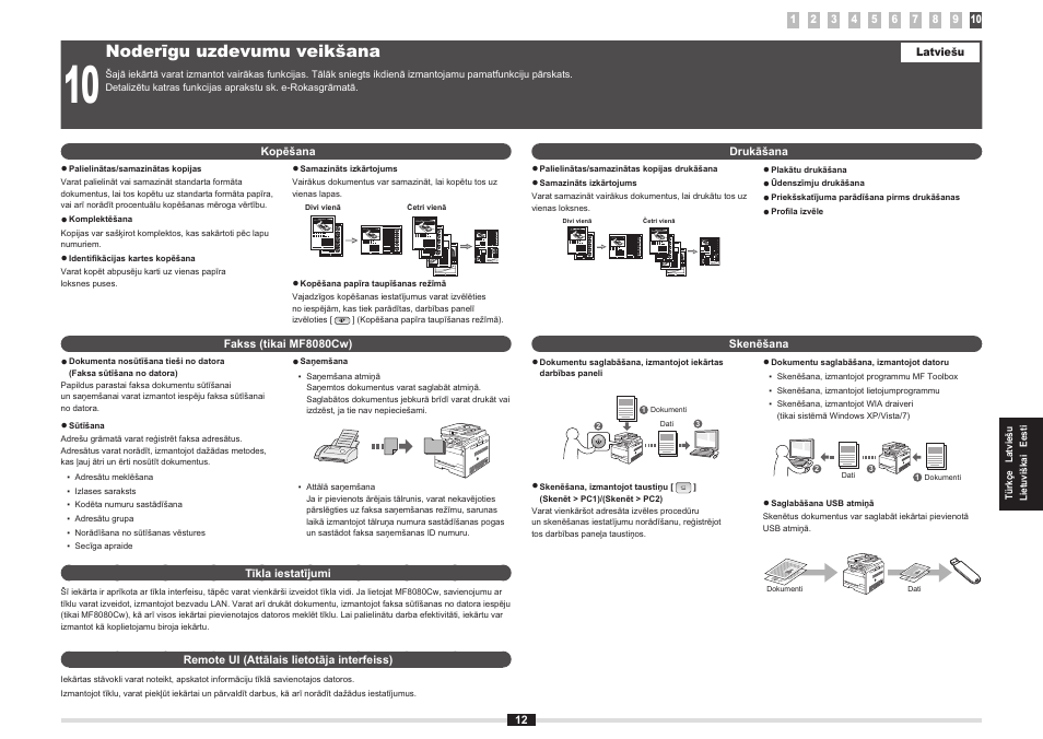 Noderīgu uzdevumu veikšana | Canon i-SENSYS MF8080Cw User Manual | Page 75 / 276