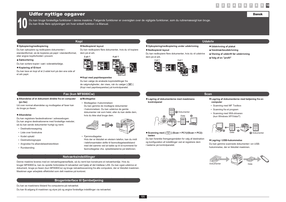 Udfør nyttige opgaver | Canon i-SENSYS MF8080Cw User Manual | Page 88 / 276