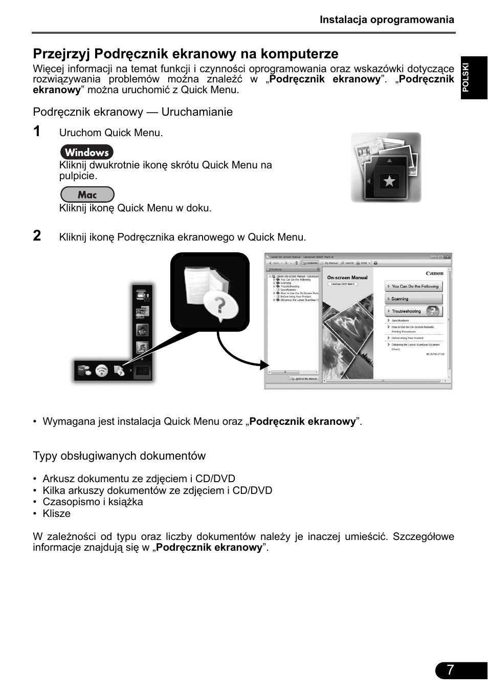Przejrzyj podręcznik ekranowy na komputerze | Canon CanoScan 9000F MarkII User Manual | Page 106 / 135