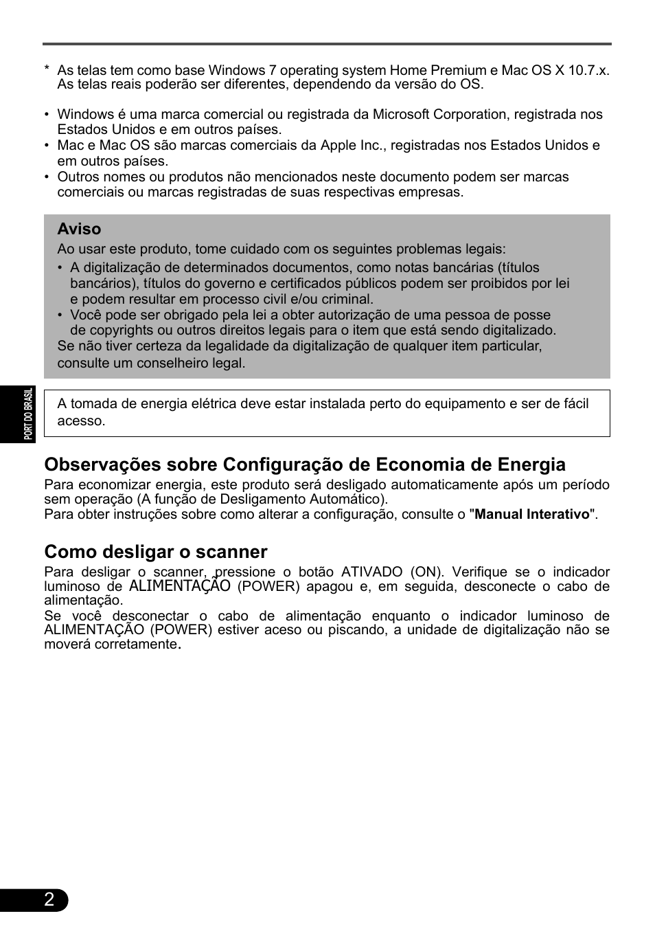 Como desligar o scanner | Canon CanoScan 9000F MarkII User Manual | Page 45 / 135