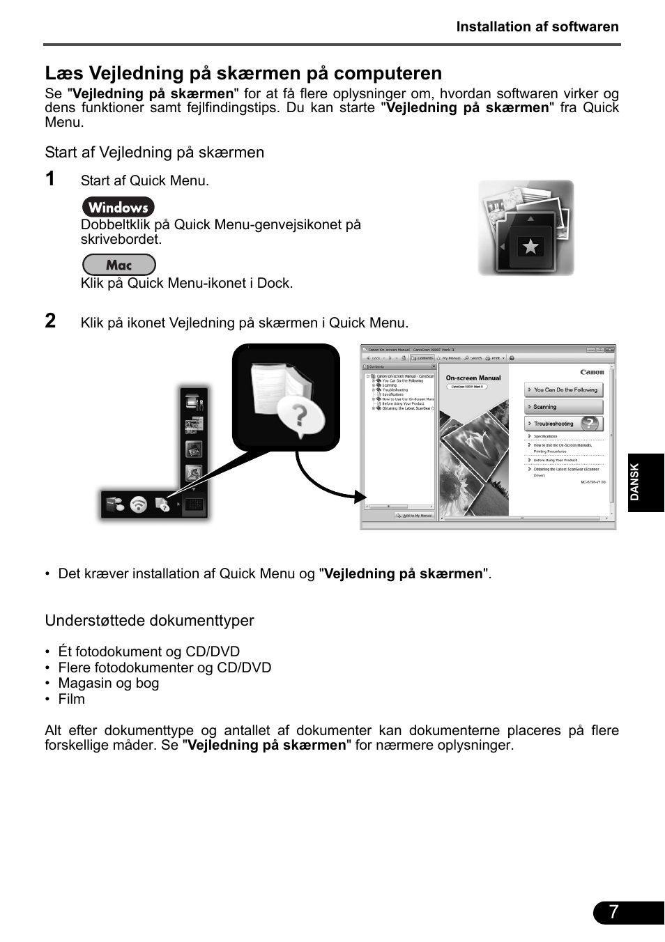 Læs vejledning på skærmen på computeren | Canon CanoScan 9000F MarkII User Manual | Page 57 / 135