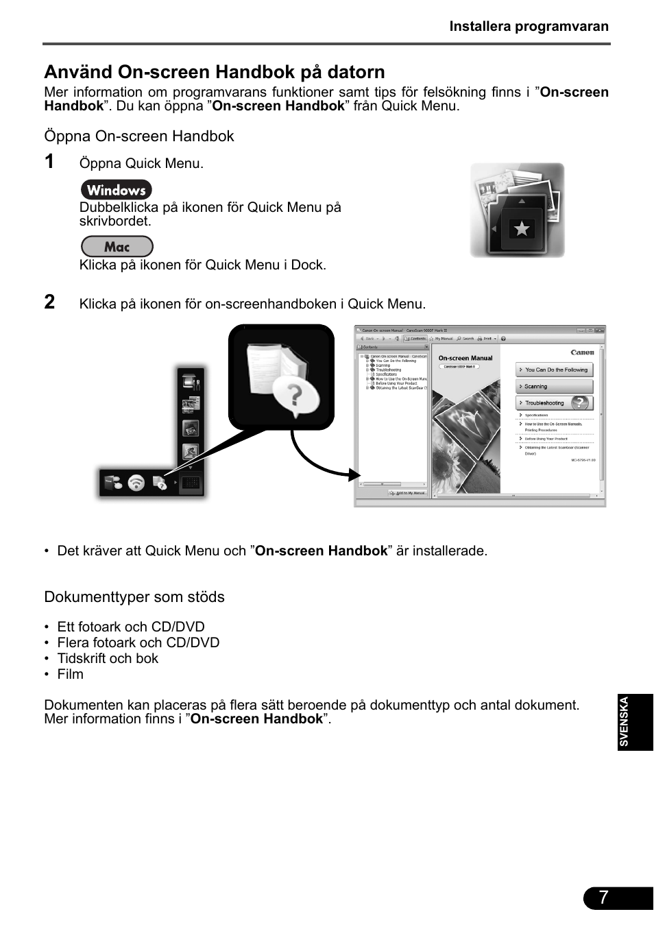Använd on-screen handbok på datorn | Canon CanoScan 9000F MarkII User Manual | Page 85 / 135
