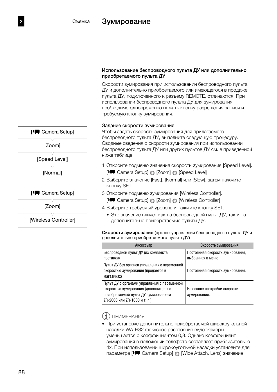 Зумирование | Canon XF305 User Manual | Page 88 / 232