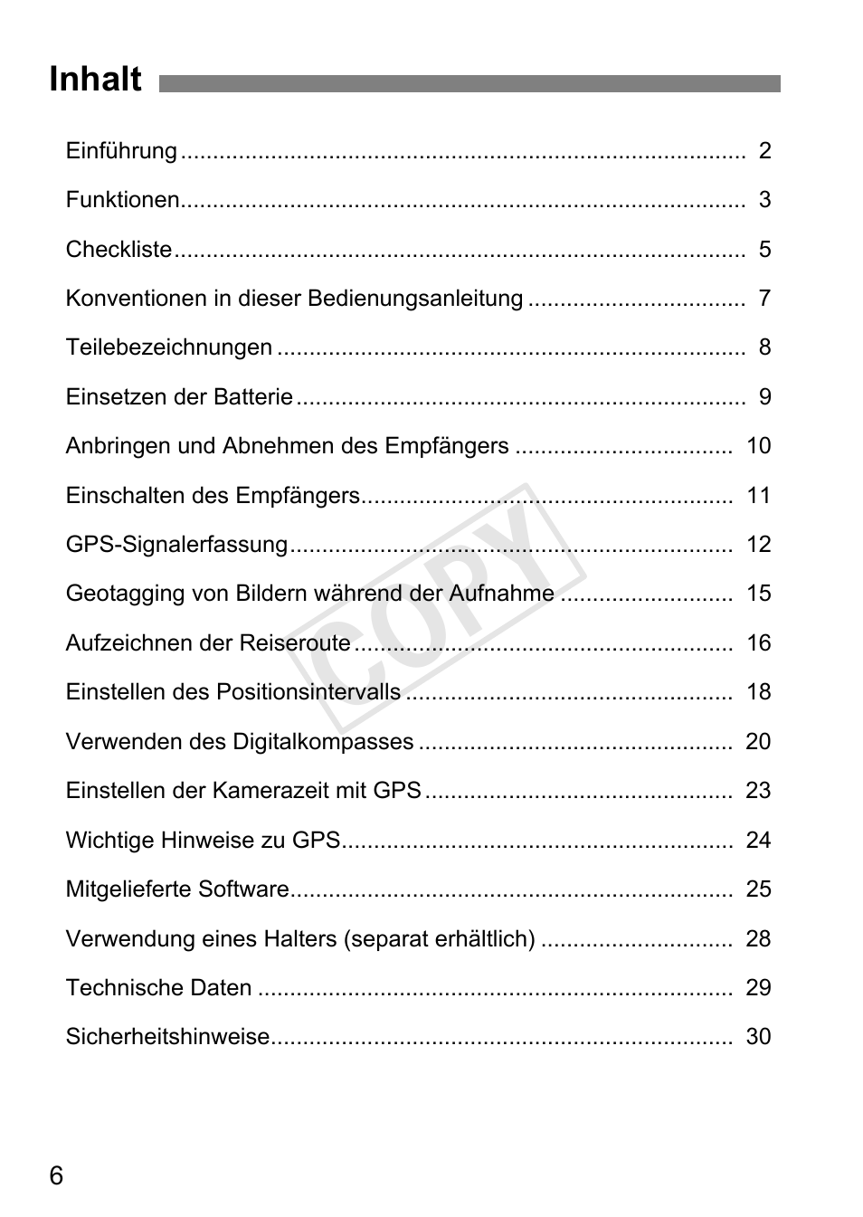 Cop y, Inhalt | Canon GPS RECEIVER GP-E2 User Manual | Page 104 / 292