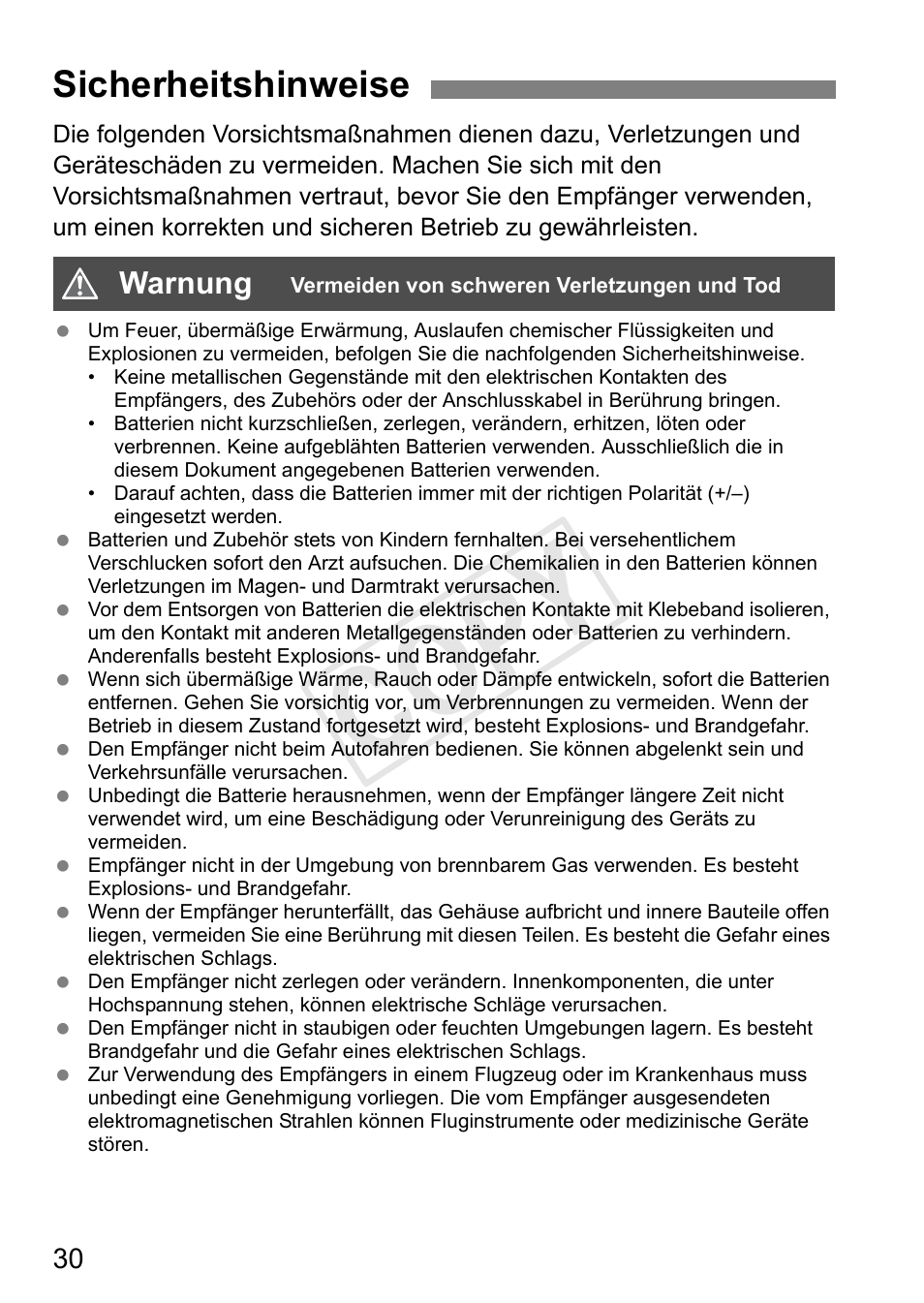 Cop y, Sicherheitshinweise | Canon GPS RECEIVER GP-E2 User Manual | Page 128 / 292