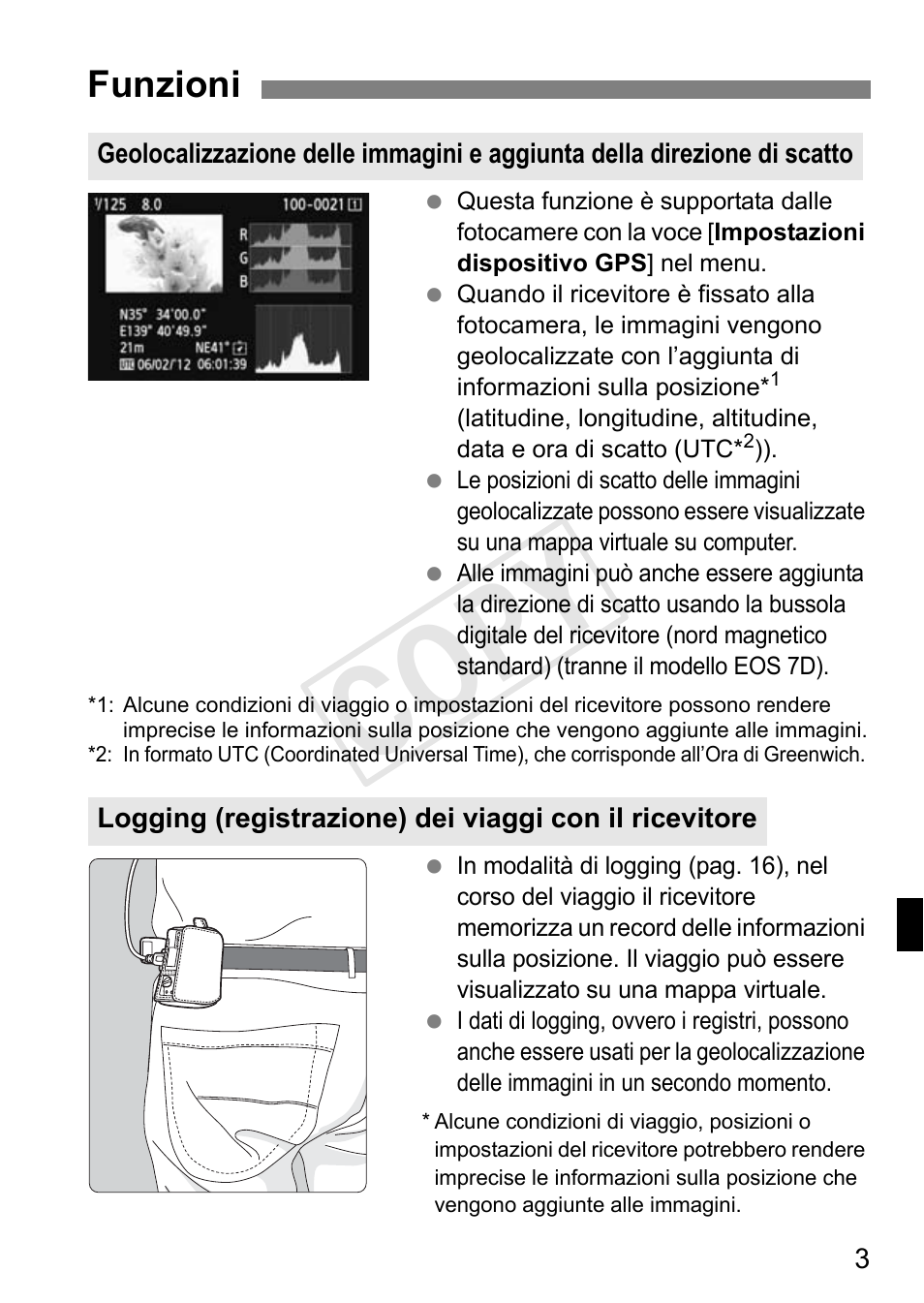 Cop y, Funzioni | Canon GPS RECEIVER GP-E2 User Manual | Page 133 / 292