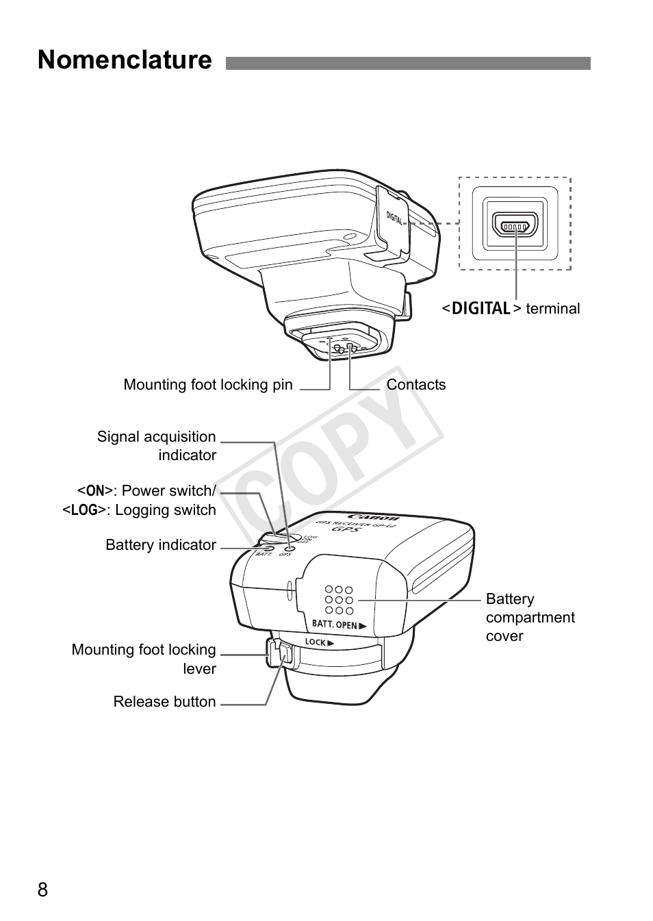 Cop y | Canon GPS RECEIVER GP-E2 User Manual | Page 42 / 292