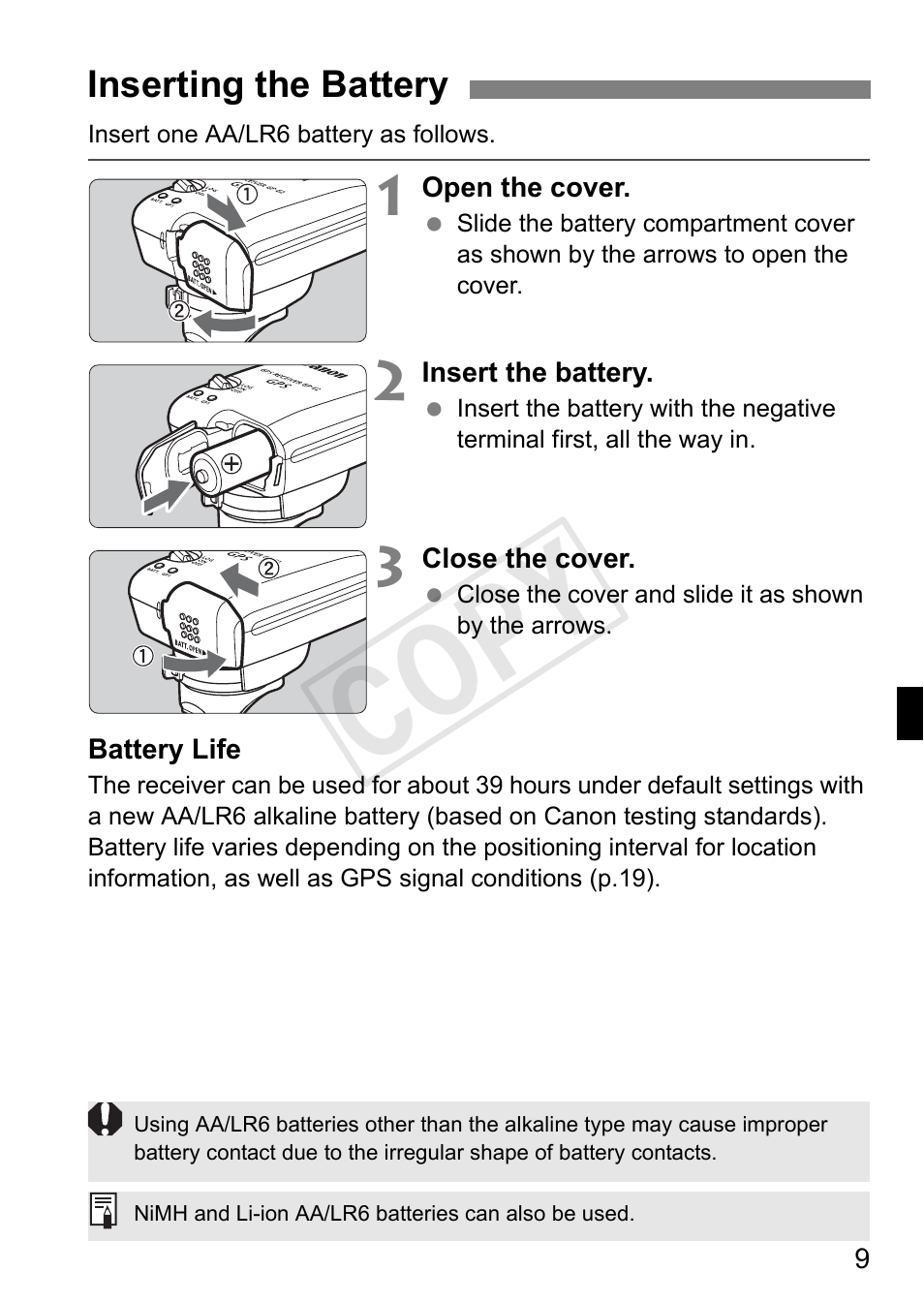 Cop y | Canon GPS RECEIVER GP-E2 User Manual | Page 43 / 292