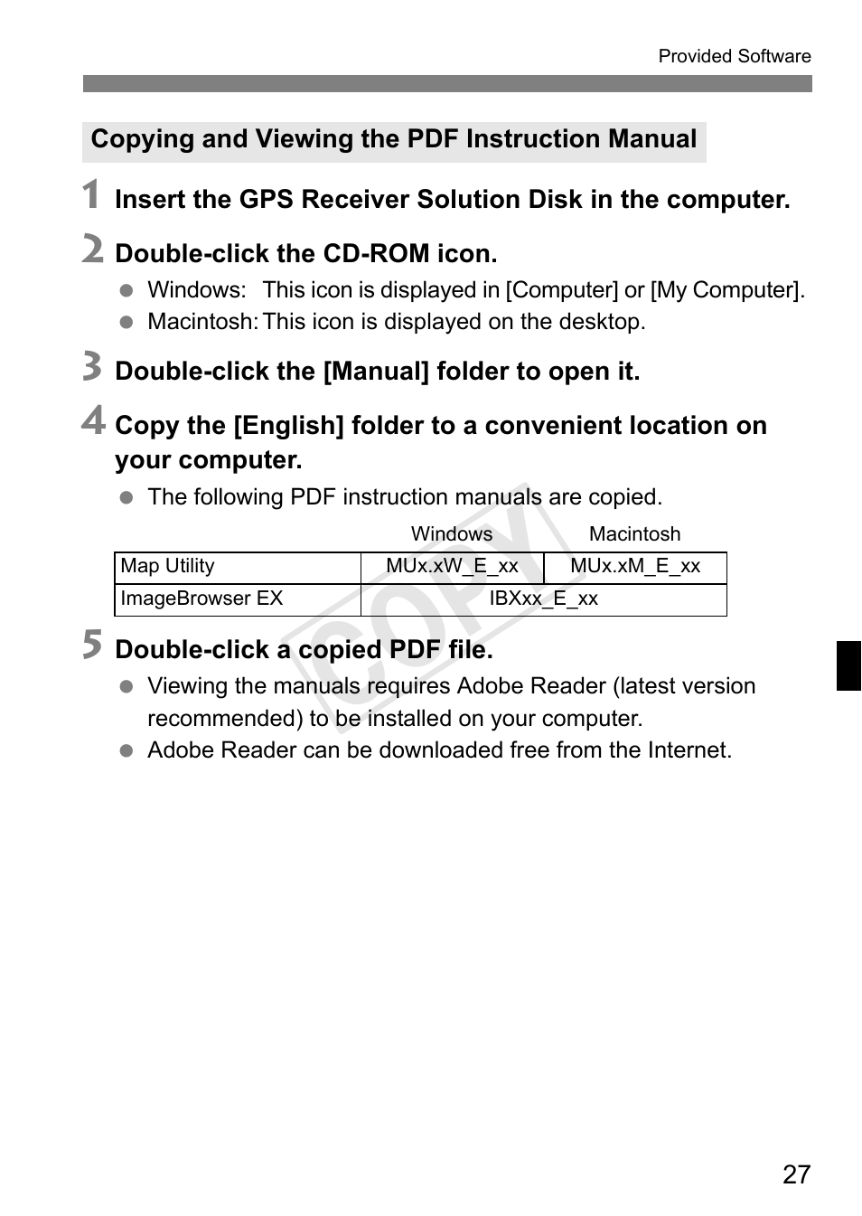 Cop y | Canon GPS RECEIVER GP-E2 User Manual | Page 61 / 292