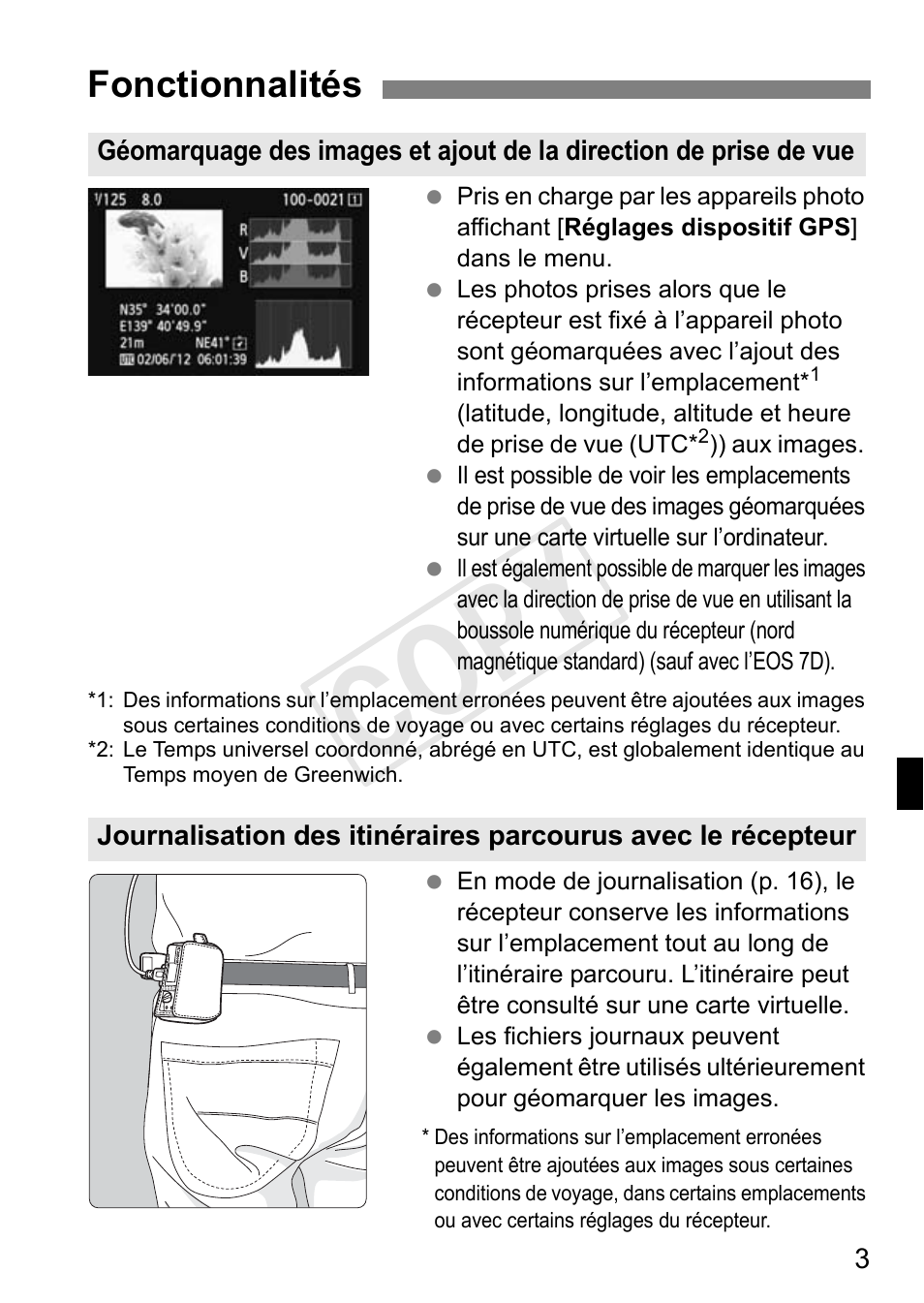 Cop y, Fonctionnalités | Canon GPS RECEIVER GP-E2 User Manual | Page 69 / 292