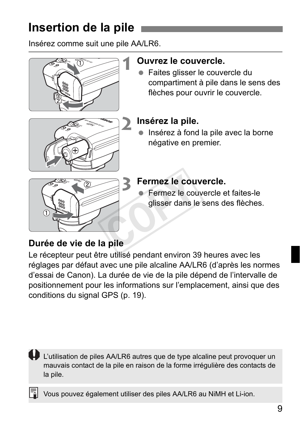 Cop y | Canon GPS RECEIVER GP-E2 User Manual | Page 75 / 292