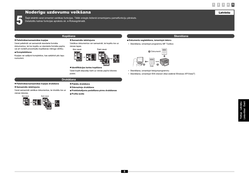 Noderīgu uzdevumu veikšana | Canon MF3010 User Manual | Page 55 / 248