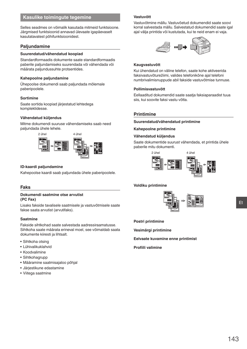 Kasulike toimingute tegemine | Canon i-SENSYS FAX-L410 User Manual | Page 143 / 236