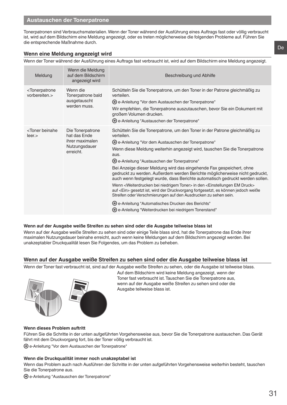 Austauschen der tonerpatrone | Canon i-SENSYS FAX-L410 User Manual | Page 31 / 236