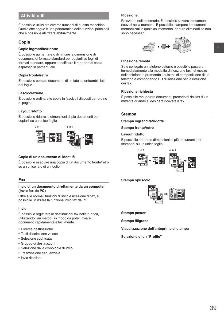 Attività utili | Canon i-SENSYS FAX-L410 User Manual | Page 39 / 236