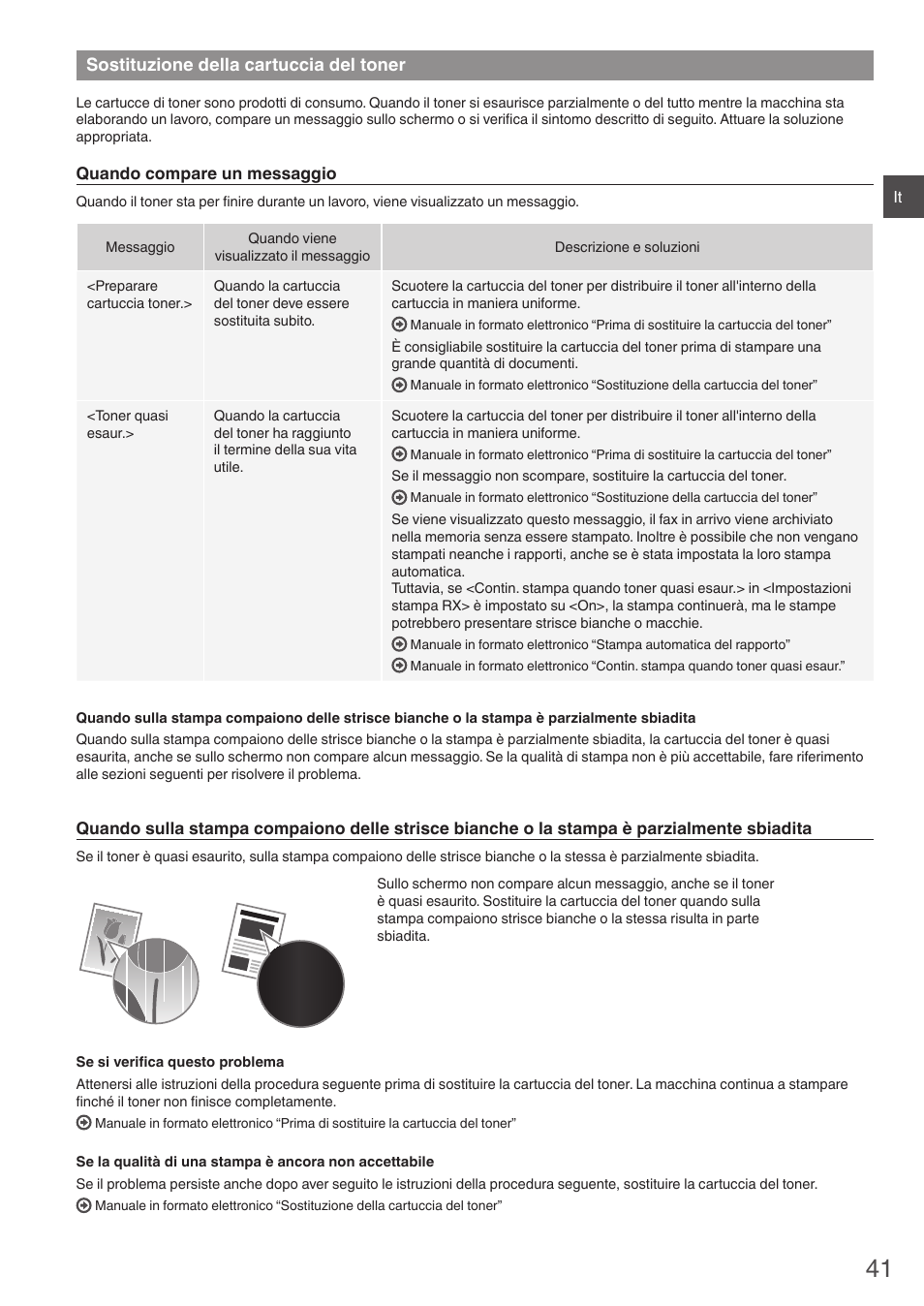 Sostituzione della cartuccia del toner | Canon i-SENSYS FAX-L410 User Manual | Page 41 / 236