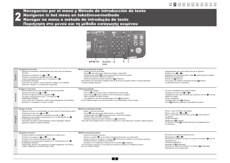 Navigeren in het menu en tekstinvoermethode, Navegar no menu e método de introdução de texto | Canon i-SENSYS MF5980dw User Manual | Page 106 / 288