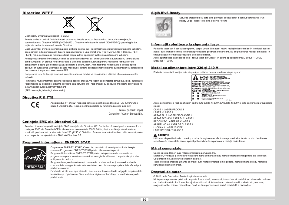 Directiva weee | Canon i-SENSYS MF5980dw User Manual | Page 178 / 288