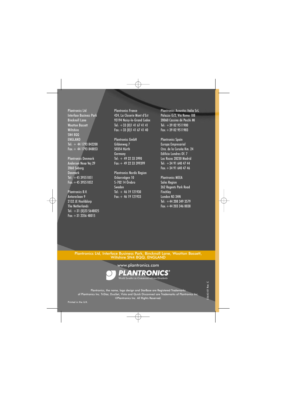Plantronics TriStar User Manual | 50 pages