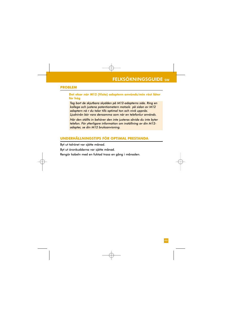 Felksökningsguide | Plantronics TriStar User Manual | Page 10 / 50