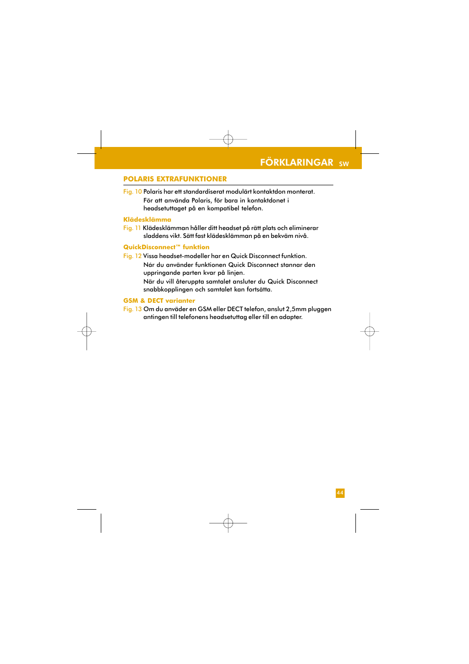 Förklaringar | Plantronics TriStar User Manual | Page 14 / 50