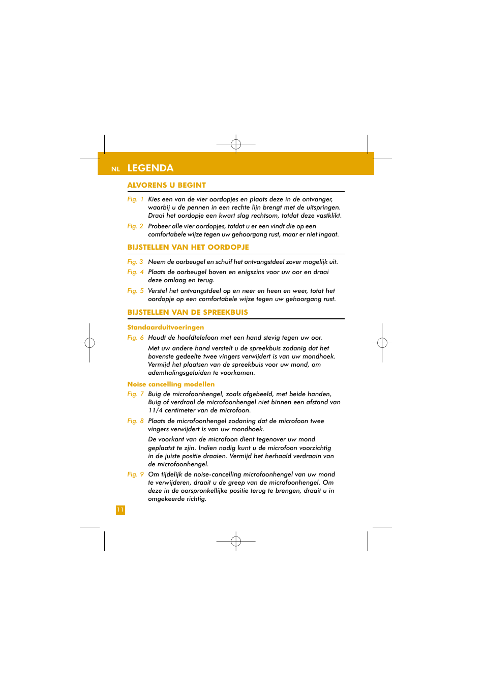 Legenda | Plantronics TriStar User Manual | Page 21 / 50