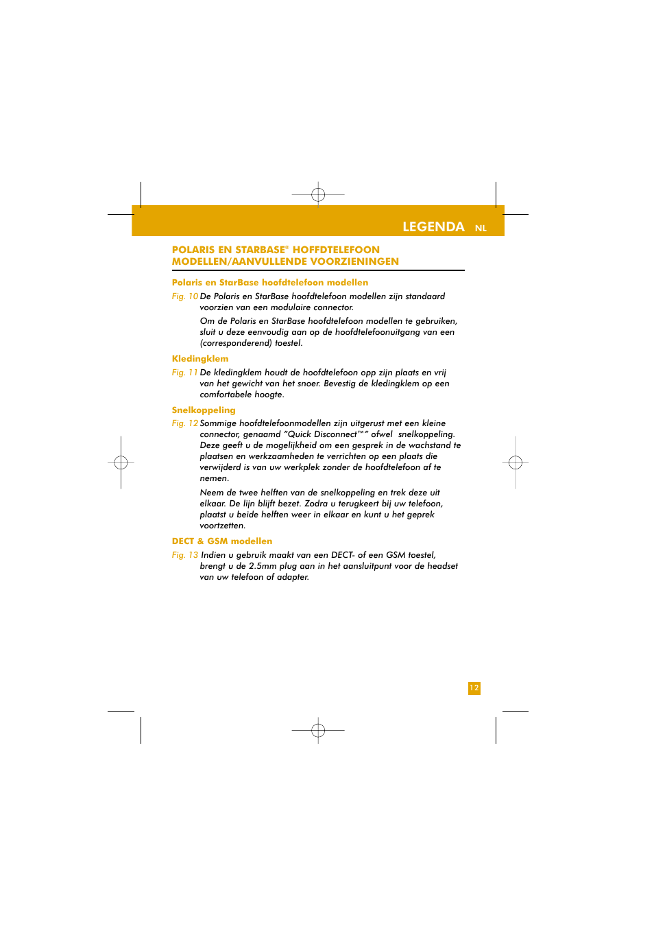 Legenda | Plantronics TriStar User Manual | Page 24 / 50