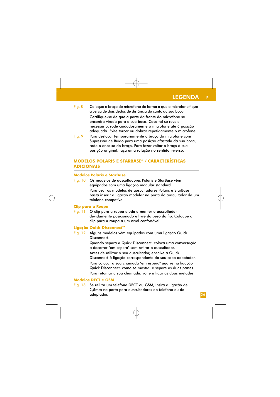 Legenda | Plantronics TriStar User Manual | Page 30 / 50