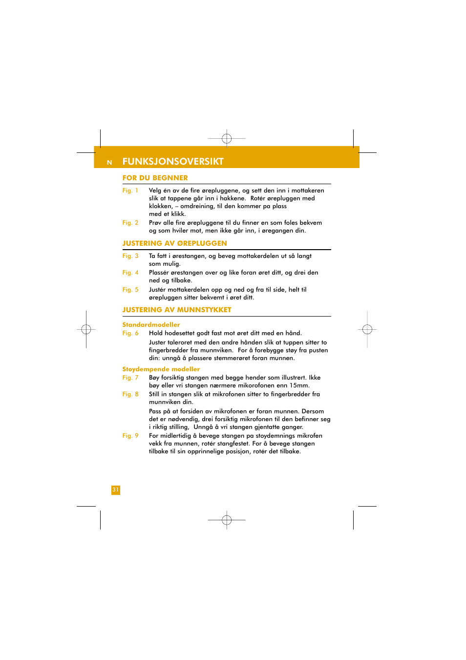Funksjonsoversikt | Plantronics TriStar User Manual | Page 39 / 50