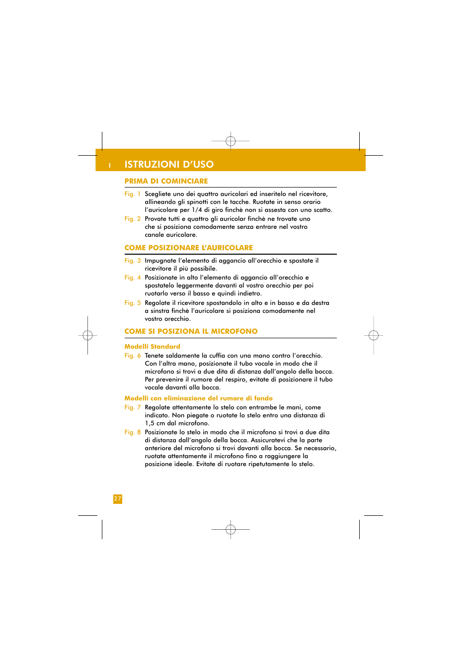 Istruzioni d’uso | Plantronics TriStar User Manual | Page 47 / 50