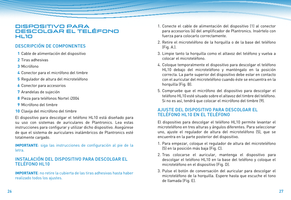 Plantronics HL10 Lifter User Manual | Page 12 / 36