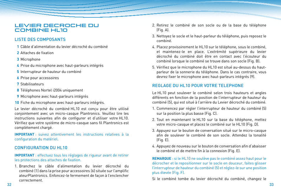 Plantronics HL10 Lifter User Manual | Page 15 / 36