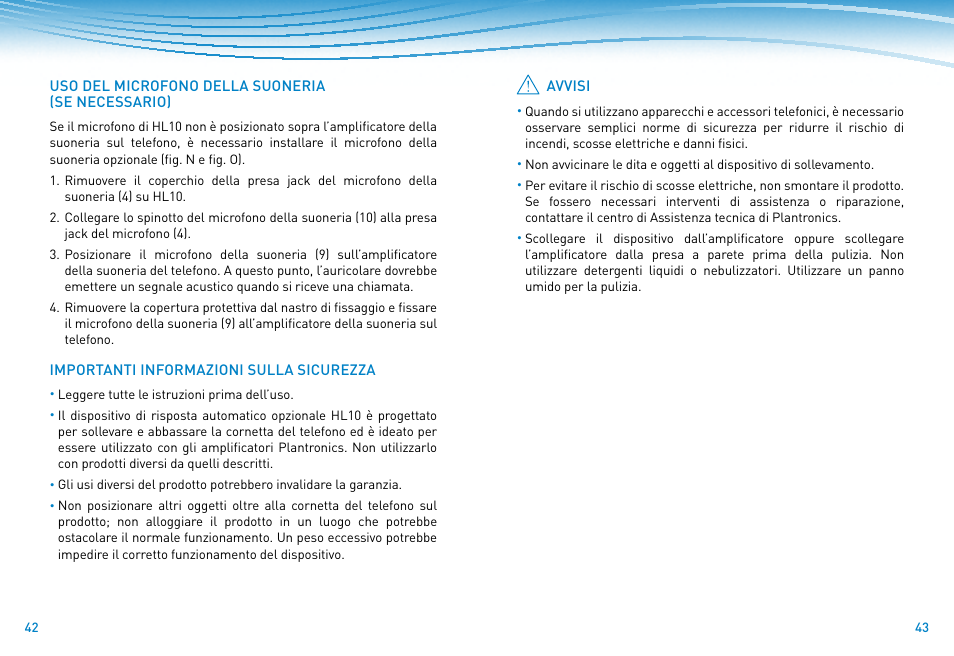 Plantronics HL10 Lifter User Manual | Page 20 / 36