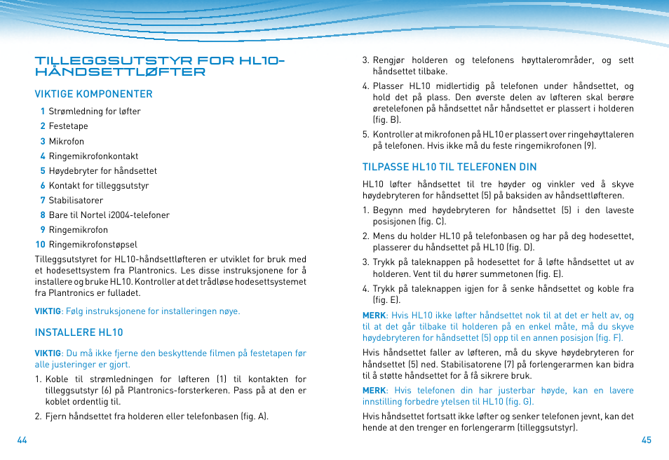 Plantronics HL10 Lifter User Manual | Page 21 / 36