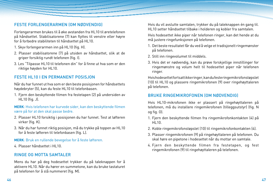 Plantronics HL10 Lifter User Manual | Page 22 / 36