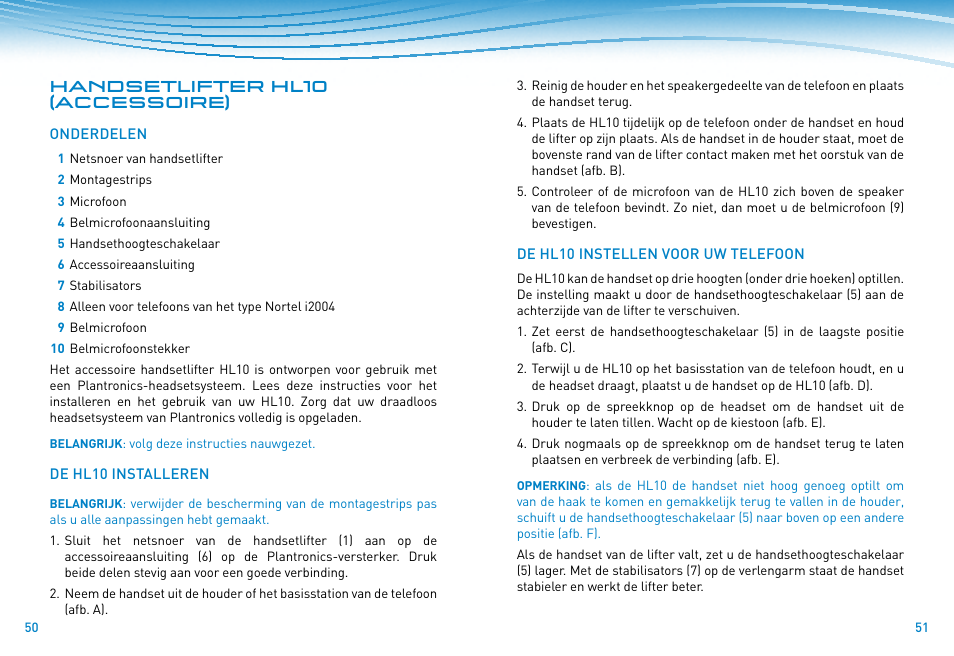 Plantronics HL10 Lifter User Manual | Page 24 / 36