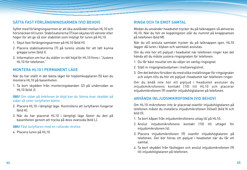 Plantronics HL10 Lifter User Manual | Page 31 / 36