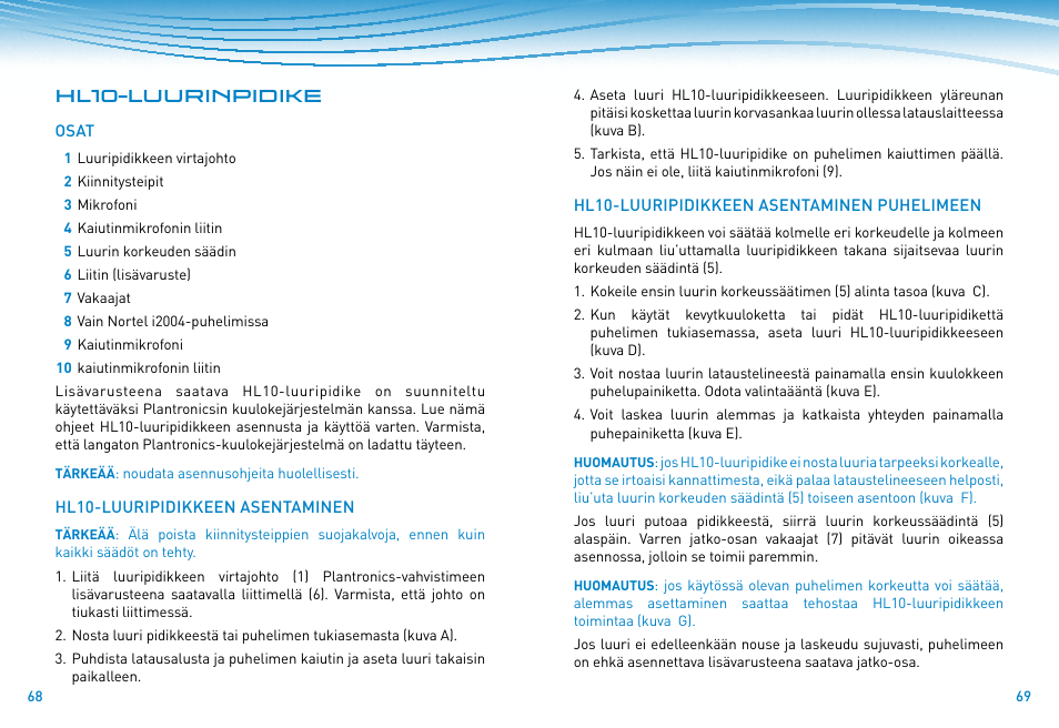 Plantronics HL10 Lifter User Manual | Page 33 / 36