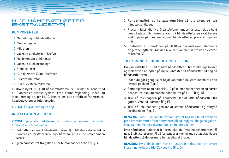 Plantronics HL10 Lifter User Manual | Page 9 / 36
