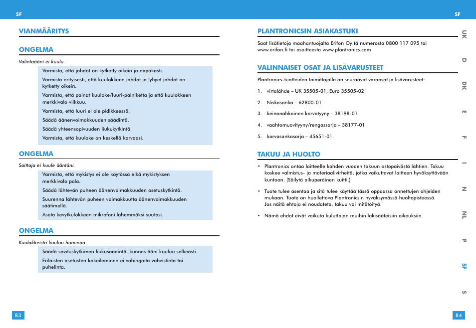 Plantronics S12 User Manual | Page 42 / 47